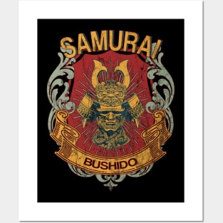 Bushido Samurai Mask Japanese Warrior Vintage Retro 593 Posters and Art